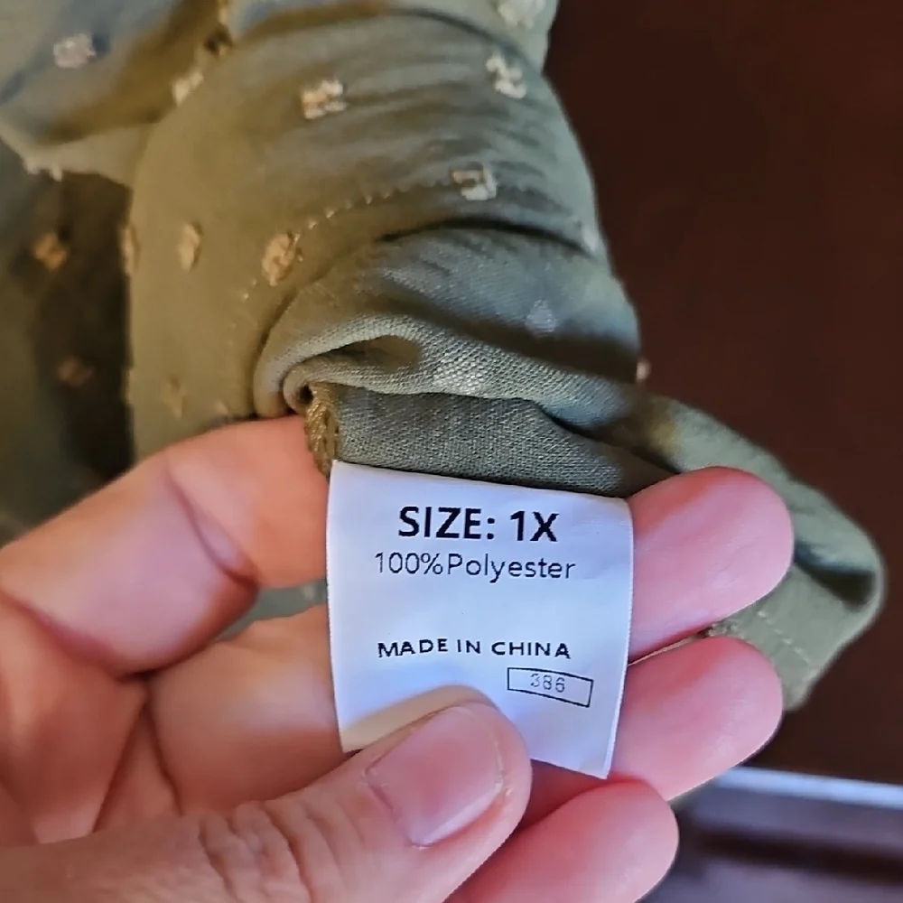 Olive Green Women's Top - Picture 4 of 4